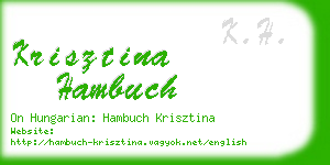 krisztina hambuch business card